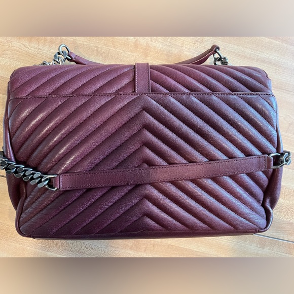 2017 Saint Laurent Large College Bag in Burgundy with Oxidized Silver Hardware - Picture 4 of 9